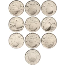 Набор монет 1 куруш 2022 года Турция — Планеты Солнечной системы (аверс)