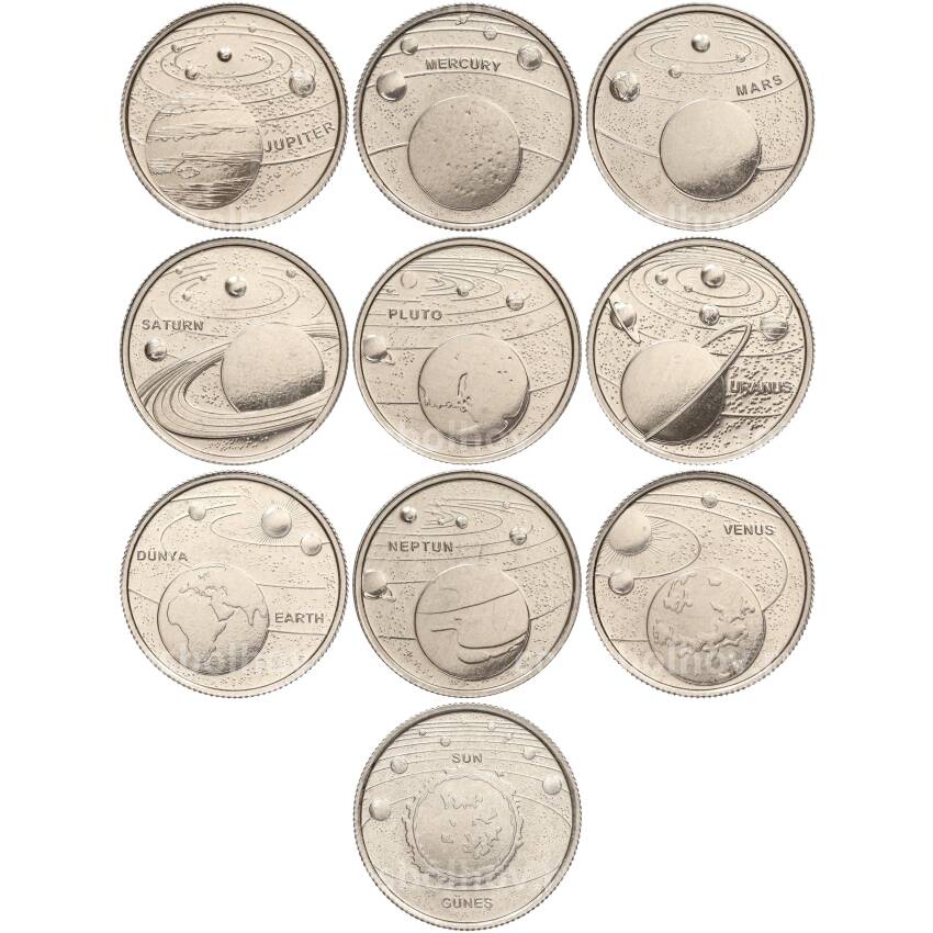 Набор монет 1 куруш 2022 года Турция — Планеты Солнечной системы