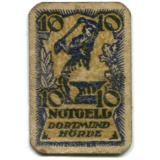 Банкнота 10 пфеннигов 1920 года Германия Нотгельд — Дортмунд и Хёрде (аверс)