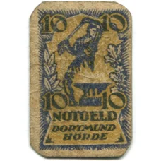 Банкнота 10 пфеннигов 1920 года Германия Нотгельд — Дортмунд и Хёрде (аверс)