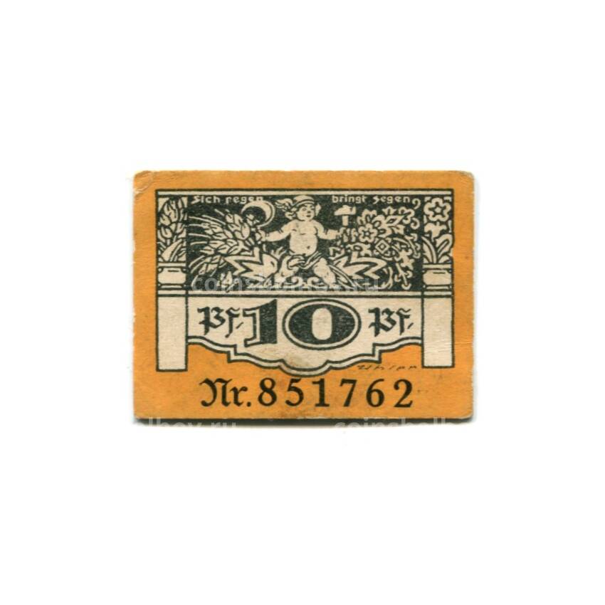 Банкнота 10 пфеннигов 1921 года Германия Нотгельд — Плауен