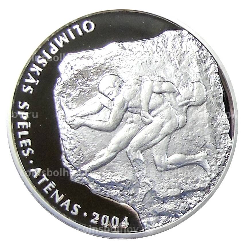 Монета 1 лат 2002 года Латвия — XXVIII летние Олимпийские Игры, Афины 2004