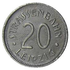 Монета 20 пфеннигов 1918 года Транспортный нотгельд — Лейпциг (аверс)