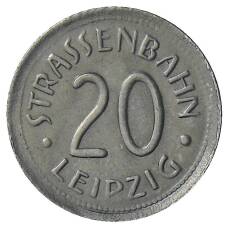 Монета 20 пфеннигов 1918 года Транспортный нотгельд — Лейпциг (аверс)