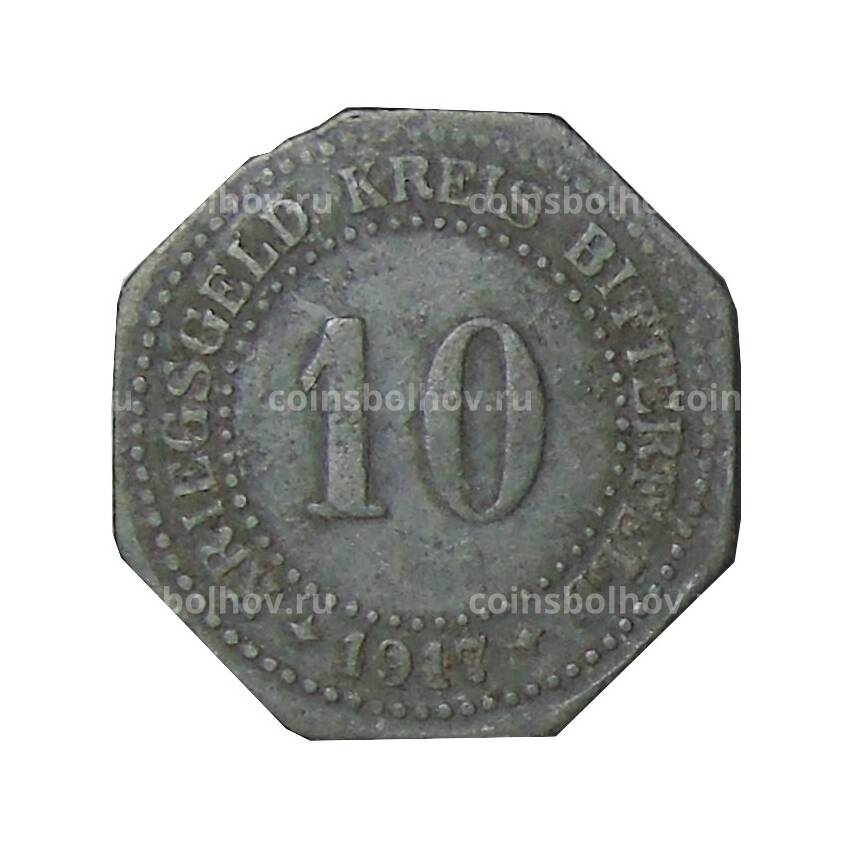 Монета 10 пфеннигов 1917 года Нотгельд — Биттерфельд (вид 2)