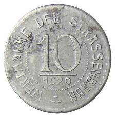 Монета 10 пфеннигов 1920 года Германия Транспортный нотгельд — Бреслау (аверс)