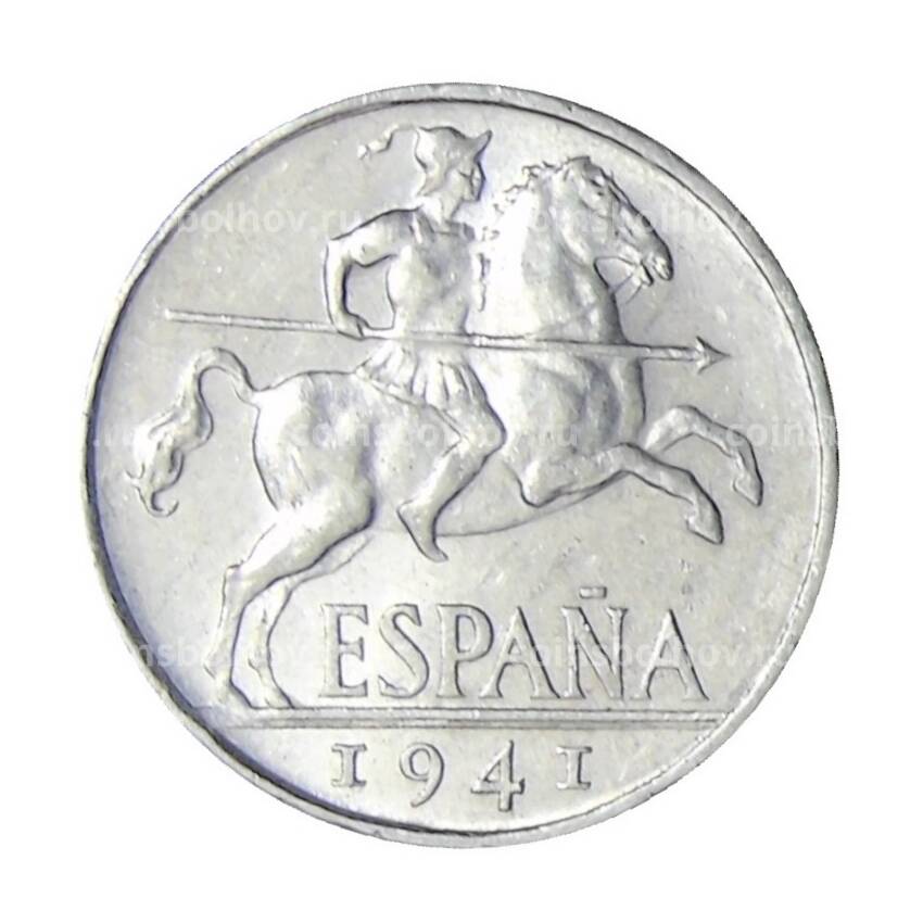 Монета 10 сентимо 1941 года Испания