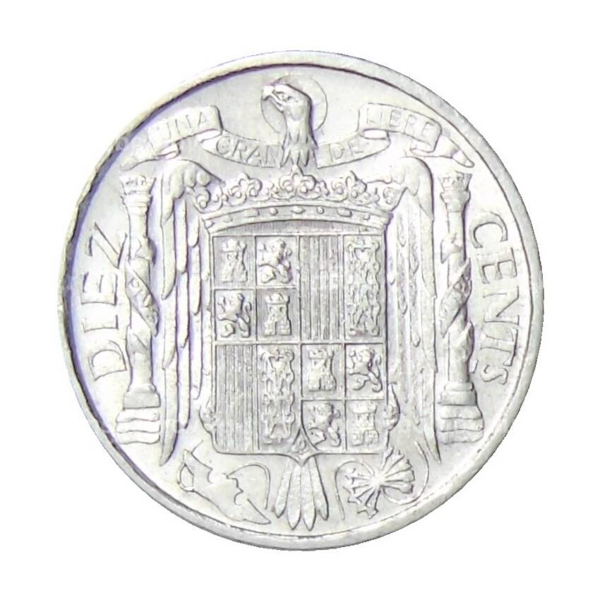 Монета 10 сентимо 1941 года Испания (вид 2)