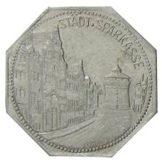 Монета 20 пфеннигов 1921 года Германия — Трамвайный нотгельд —  город Нюрнберг (аверс)