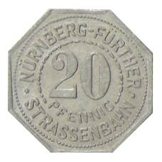 Монета 20 пфеннигов 1921 года Германия — Трамвайный нотгельд —  город Нюрнберг (реверс)