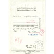 Банкнота Сертификат передаточный на 23 акции  WILSHIRE OIL COMPANY 1969 года США (вид 2)