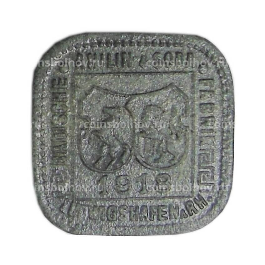 Монета 2 пфеннига 1918 года Германия Нотгельд — Людвигсхафен