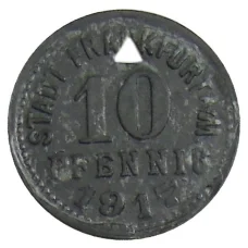 Монета 10 пфеннигов 1917 года Германия Нотгельд — Франкфурт (аверс)