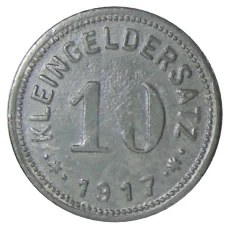 Монета 10 пфеннигов 1917 года Германия Нотгельд — Айслебен (реверс)