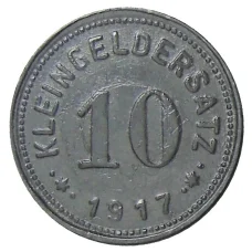 Монета 10 пфеннигов 1917 года Германия Нотгельд — Айслебен (реверс)