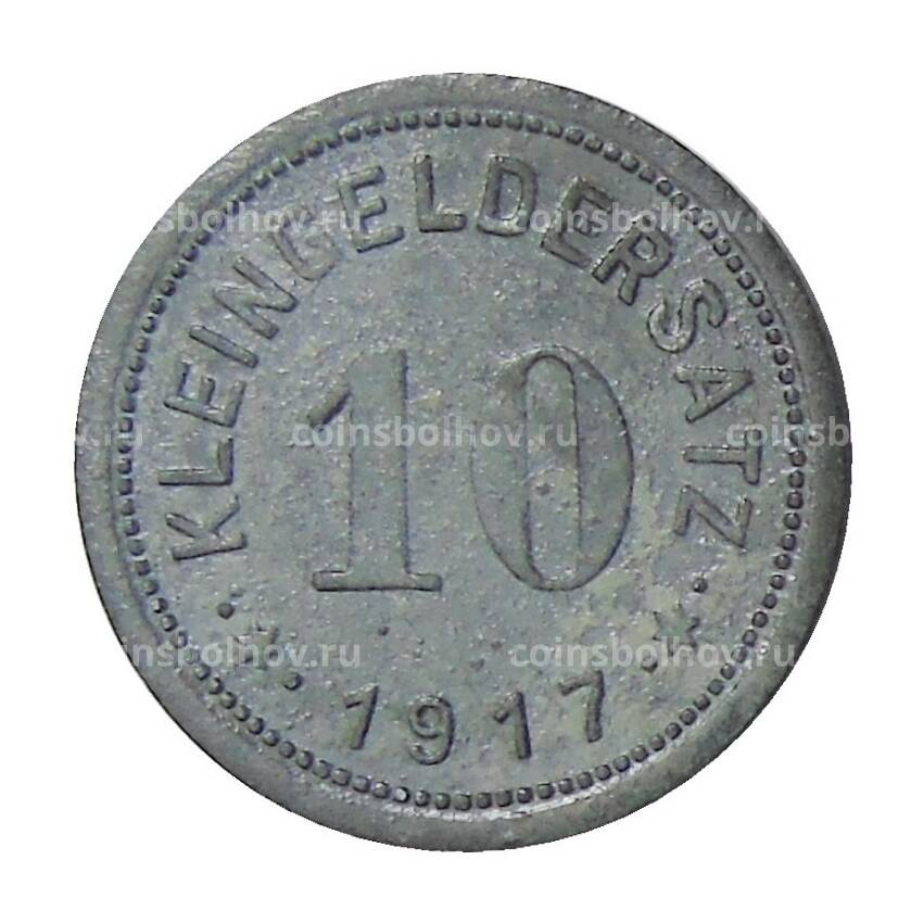 Монета 10 пфеннигов 1917 года Германия Нотгельд — Айслебен (вид 2)