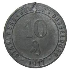 Монета 10 пфеннигов 1917 года Германия Нотгельд — Дюссельдорф (аверс)
