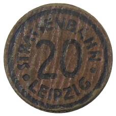 Монета 20 пфеннигов Германия Транспортный нотгельд — Лейпциг (аверс)
