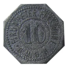Монета 10 пфеннигов Германия Нотгельд — PETER FIX SOHNE (реверс)