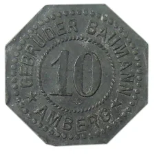 Монета 10 пфеннигов Германия Нотгельд — Амберг (аверс)