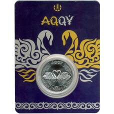 Монета 100 тенге 2021 года Казахстан —  Культовые животные тотемы кочевников — Лебедь (в блистере) (аверс)