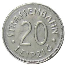 Монета 20 пфеннигов 1918 года Транспортный нотгельд — Лейпциг (аверс)