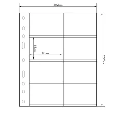 Лист на 8 ячеек под телефонные карты формат «Optima» 4 VC LEUCHTTURM 328118 (аверс)