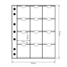 Лист для 12 монет в холдерах 67х67 мм формат «Grande» LEUCHTTURM 326120 (аверс)