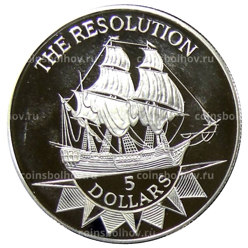 Монета 5 долларов 1996 года Ниуэ —  HMS Resolution