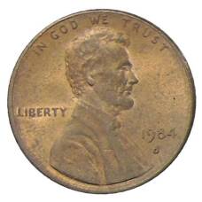 Монета 1 цент 1984 года D США (аверс)