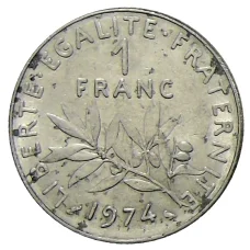 Монета 1 франк 1974 года Франция (аверс)