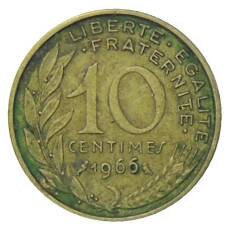 Монета 10 сантимов 1966 года Франция (аверс)