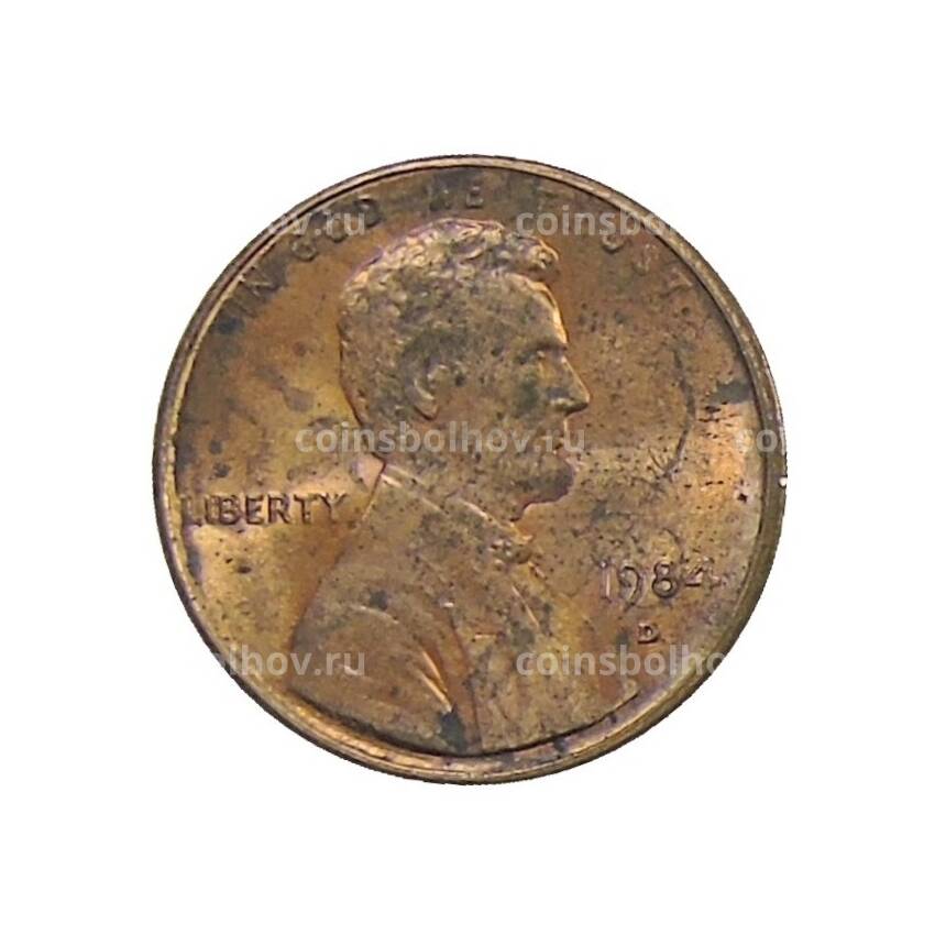 Монета 1 цент 1984 года D США