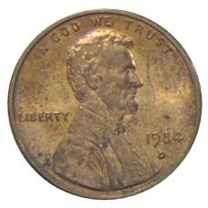 Монета 1 цент 1984 года D США (аверс)