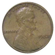 Монета 1 цент 1982 года США (аверс)