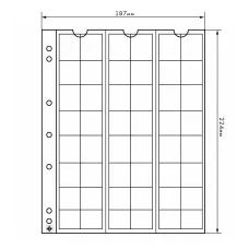 Лист выдвижной для 48 монет диаметром до 17 мм формат «Numis» LEUCHTTURM 301127 (реверс)