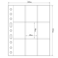 Лист для банкнот на 9 ячеек 68х98 мм формат GRANDE EASY 3/3C из тонкого прозрачного пластика LEUCHTTURM 358077 (аверс)