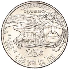 Монета  1/4 доллара (25 центов) 2023 года Р США «Американские женщины — Эдит Канакаоле» (аверс)
