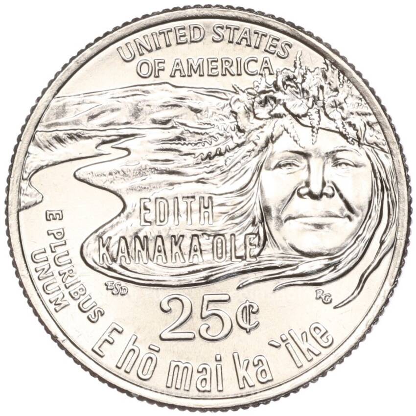 Монета  1/4 доллара (25 центов) 2023 года D США «Американские женщины — Эдит Канакаоле»