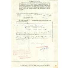 Банкнота Сертификат передаточный на 100 акций Admiral Corporation 1967 года (США) (вид 2)