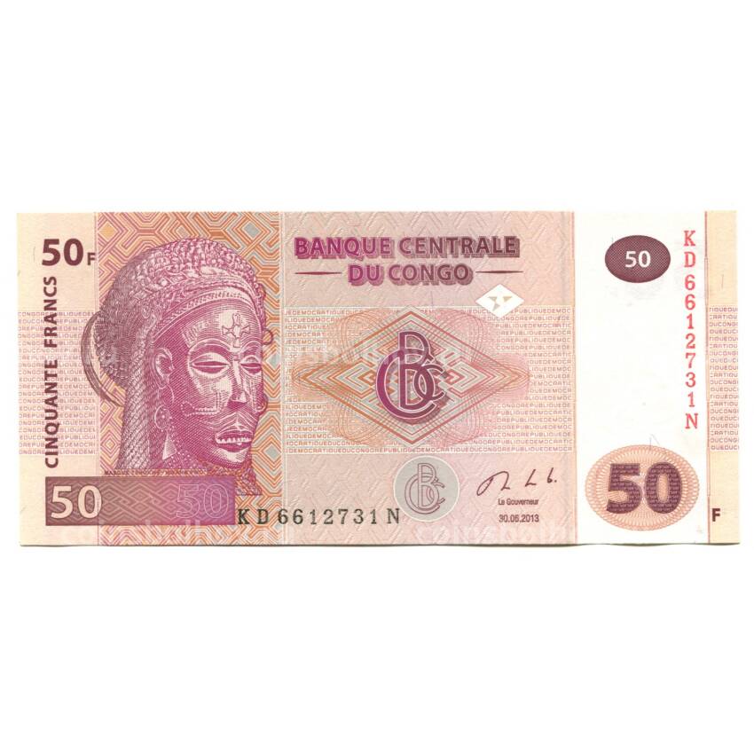 Банкнота 50 франков 2013 года Конго
