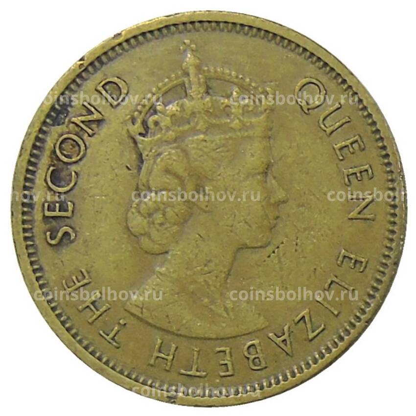 Монета 10 центов 1963 года КH Гонконг (вид 2)