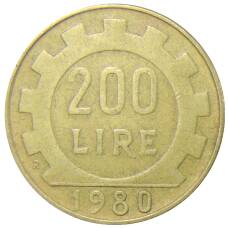 Монета 200 лир 1980 года Италия (аверс)