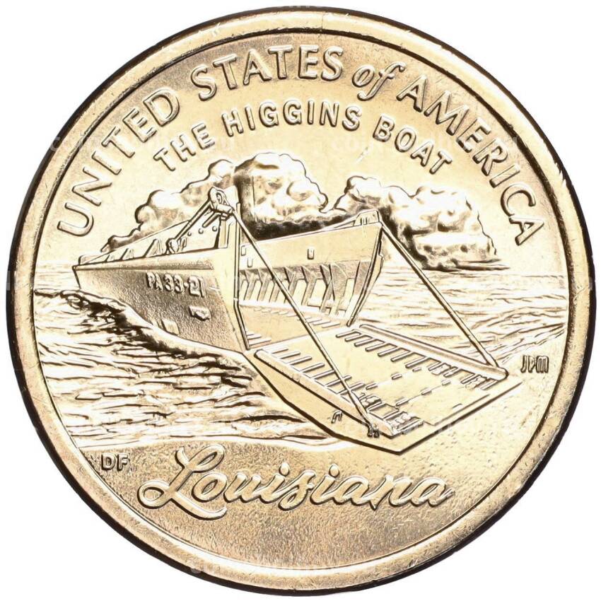 Монета 1 доллар 2023 года D США Американские инновации — Десантный катер