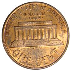 Монета 1 цент 1987 года D США (реверс)