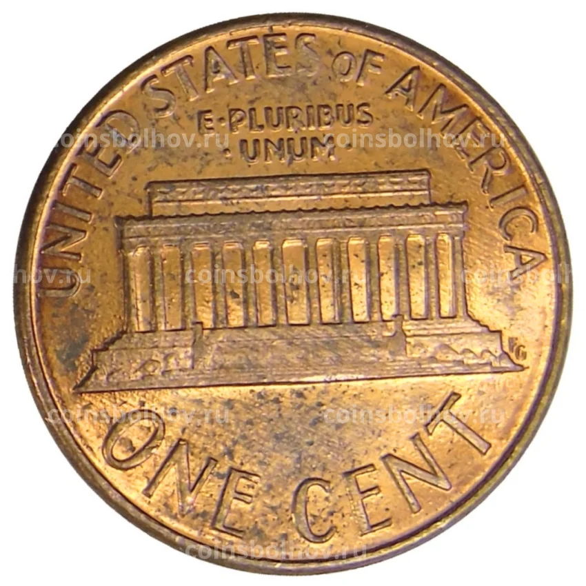 Монета 1 цент 1987 года D США (вид 2)