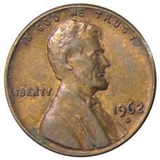 Монета 1 цент 1962 года D США (аверс)