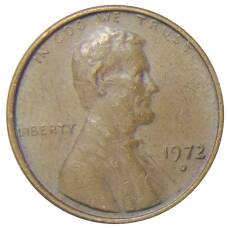 Монета 1 цент 1972 года D США (аверс)