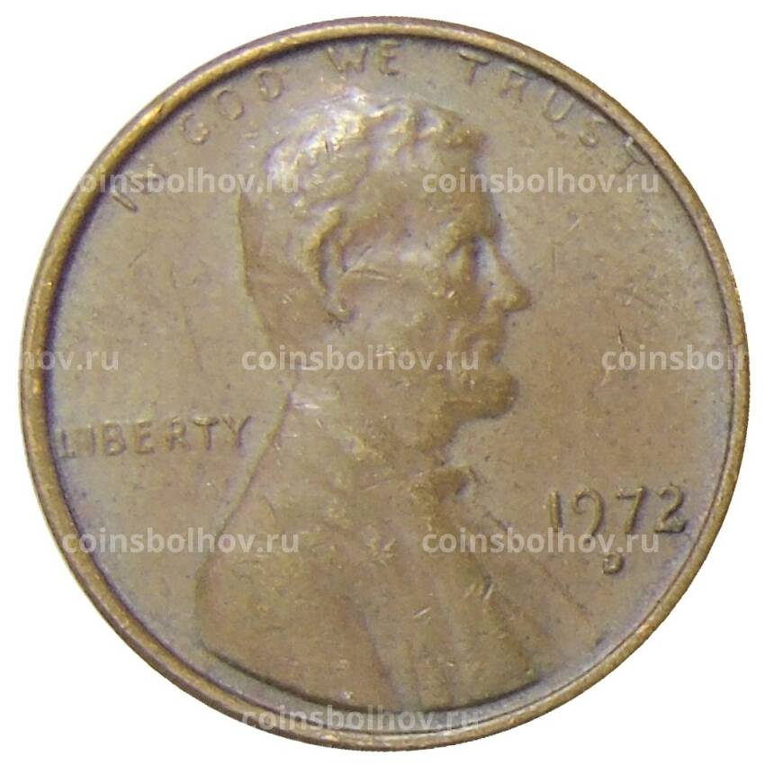 Монета 1 цент 1972 года D США