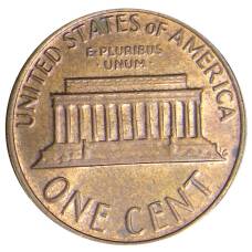 Монета 1 цент 1977 года D США (реверс)